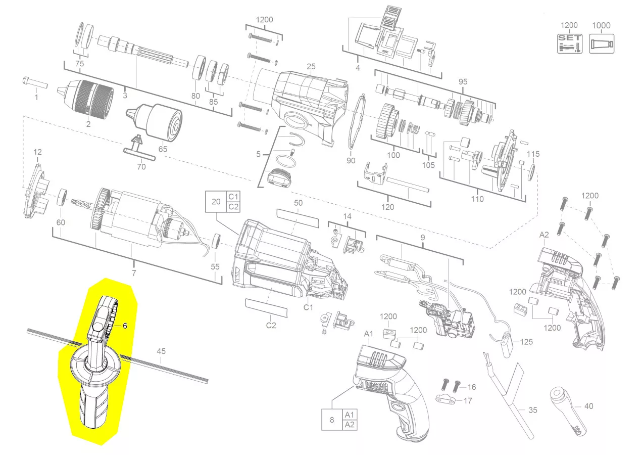 Poignée supplémentaire réf. 4931436605 AEG